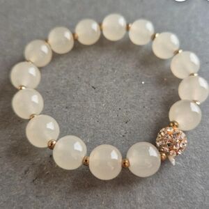 Elastic bracelet with beads & rhinestones – stylish With Strength